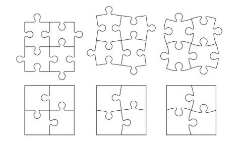 Set of puzzle pieces Stock Illustration