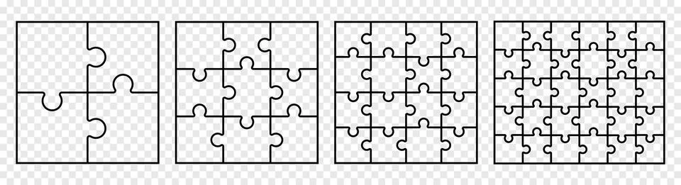 Set puzzle pieces Stock Illustration