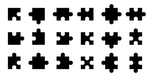 Set of puzzle pieces Stock Illustration