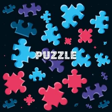 Set of puzzle pieces pattern 스톡 일러스트
