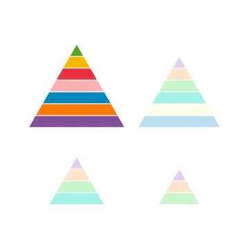 Set of Pyramid infographic chart layout, info modern concept step presentatio Stock Illustration