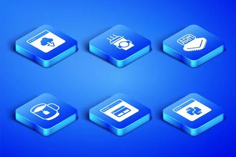 Set Python programming language, Cloud technology data transfer, Search engine Stock Illustration