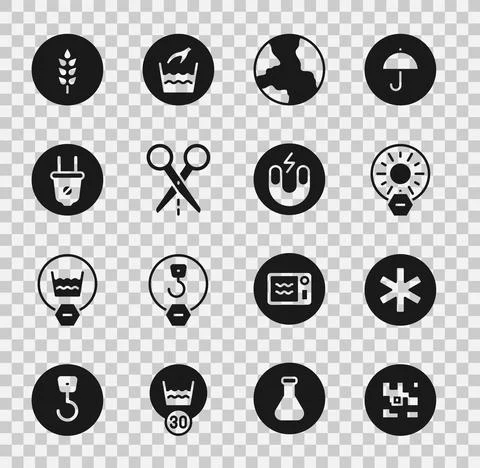Set QR code, Medical symbol of the Emergency, No direct sunlight, Worldwide Stock-Illustration