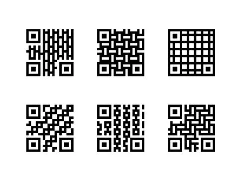 Set of QR Code with pattern, isolated on white Stock Illustration