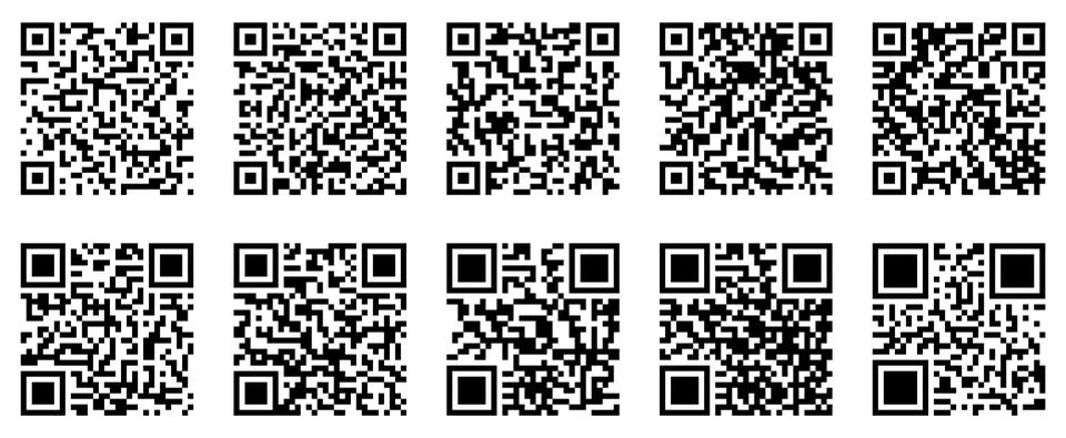 Set of qr code ready to scan with smart phone. Vector illustration. 스톡 일러스트