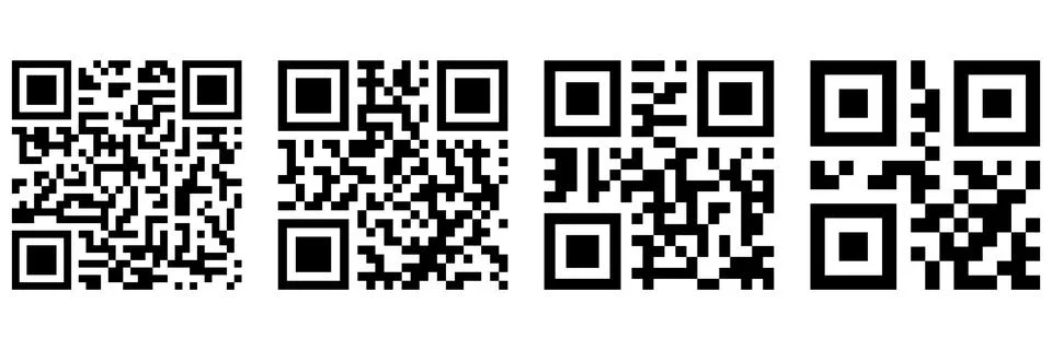 Set of qr code ready to scan with smart phone. Vector illustration. Stock Illustration