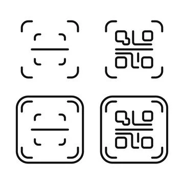 Set of QR code scanner icon design Illustrazione stock