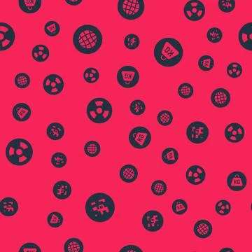 Set QR code, Social network, Radioactive and Weight on seamless pattern. Vector Stock Illustration