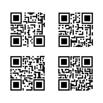 Set of qr code technology 스톡 일러스트