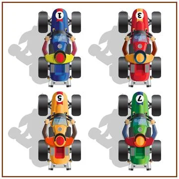 A set of quad bikes. Stock Illustration