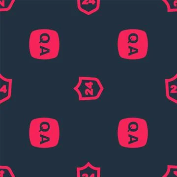 Set Question and Answer and Telephone 24 hours support on seamless pattern Stock Illustration