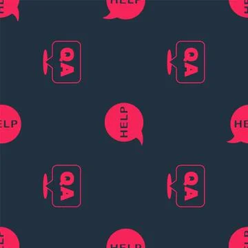 Set Question and Answer and Speech bubble with text Help on seamless pattern. Illustrazione stock