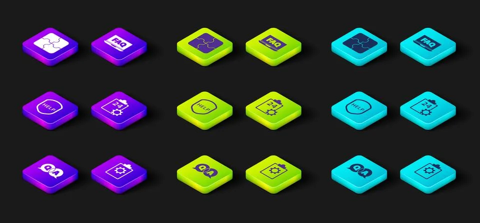 Set Question and Answer, Checklist with 24 hours service, Shield text Help,.. Stockillustratie