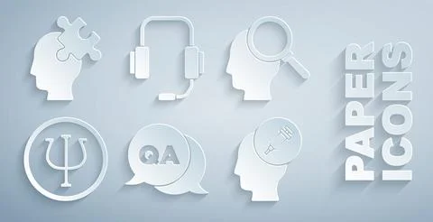 Set Question and Answer, Finding problem, Psychology, Psi, Addiction to the d Illustrazione stock