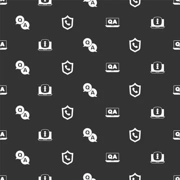 Set Question and Answer, Laptop with information, and Telephone 24 hours support Stock Illustration