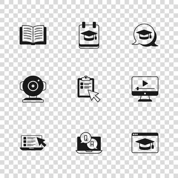 Set Question and Answer, Online play video, education, quiz, test, survey, .. Stock Illustration