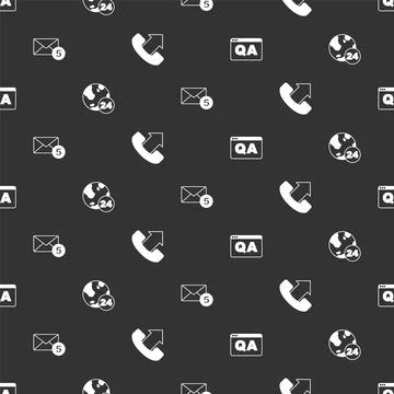 Set Question and Answer, Telephone 24 hours support, New, email incoming message Stock Illustration