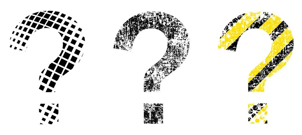 Set question marks with abstract texture vector illustration in flat style Stock Illustration