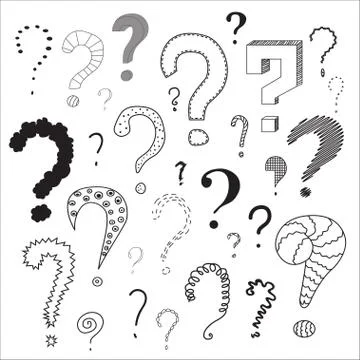 Set of question marks Stock Illustration