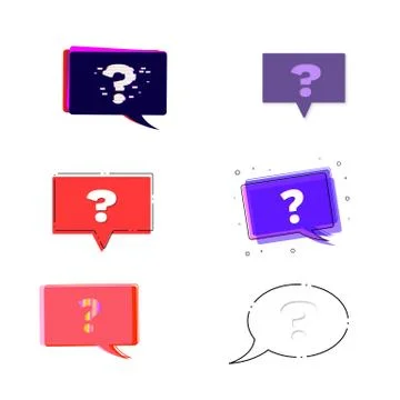 Set of Question marks with speech bubble. Vector illustration. Illustrazione stock