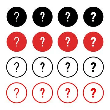 Set of question marks vector icon isolated on white background. EPS 10 Illustrazione stock