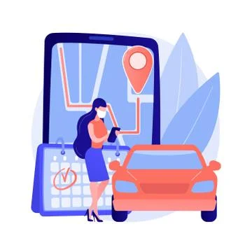 Set quick and efficient pickup service abstract concept vector illustration. Stock Illustration