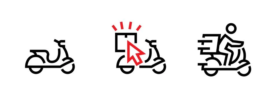 Set quick delivery service icon. Editable Line Vector. Stock Illustration
