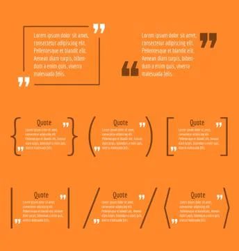 Set of quote box blank template form Stock Illustration