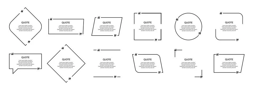 Set of quote bubbles template , flat design. Stock Illustration