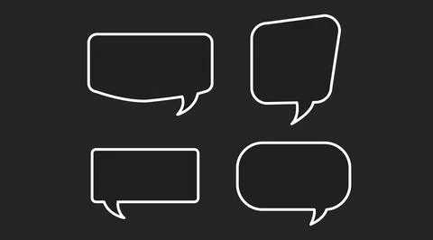 Set of quote bubbles templates. Vector black and white flat イラスト素材