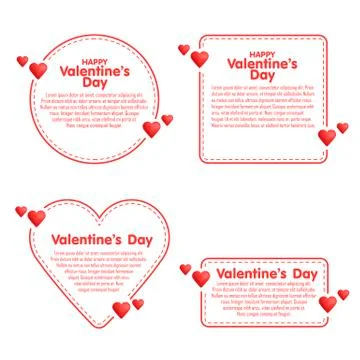 Set of quote dashed line boxes. Doodle style. Stock Illustration