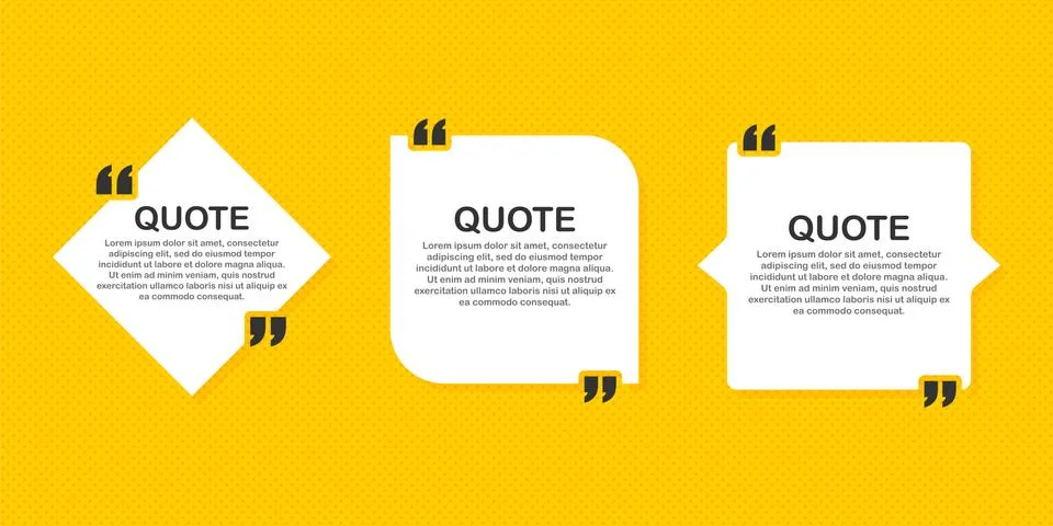 Set Quote frames. Blank template with print information design quotes. Blank  Illustrazione stock