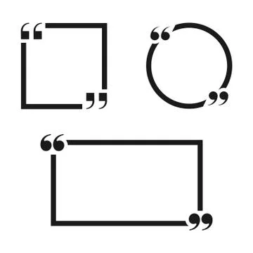 Set of quote frames isolated on white background. Vector illustration. 스톡 일러스트