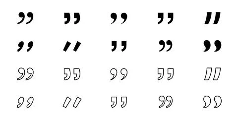 Set of quote mark. Quotes icon vector set. Quotemarks outline, speech marks.. Stockillustratie
