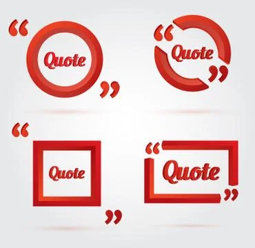 Set of Quote template with 3d form. Illustrazione stock