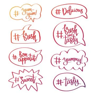 Set of quotes in bubble with words Stock Illustration