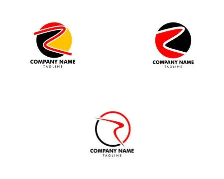 Set of R Letter Circle Vector Logo Stockillustratie