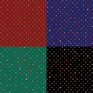 Set Rabbit Polka dot Background Stock Illustration