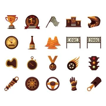 Set Of Race Equipment Illustrazione stock