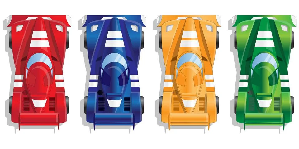 Set of racing cars. Stock Illustration