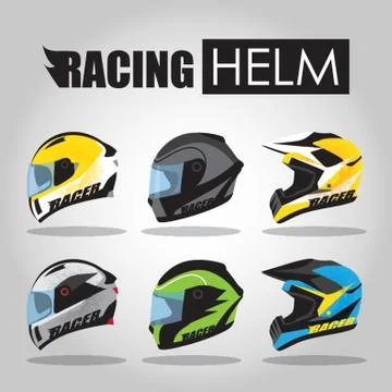 Set Of Racing Helmets Stockillustratie