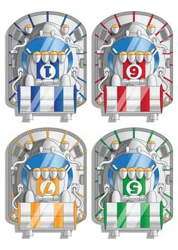 Set of racing hovercrafts. Illustration