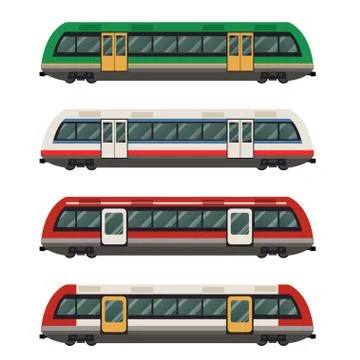 Set of railbuses Stock Illustration