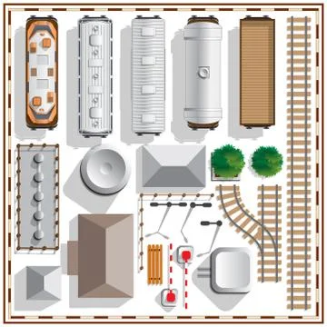 Set of railway. Stock Illustration