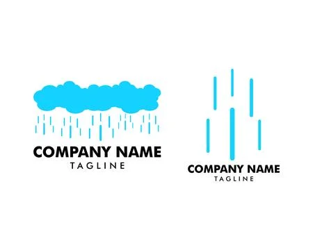 Set of Rain Logo design vector template Stock Illustration
