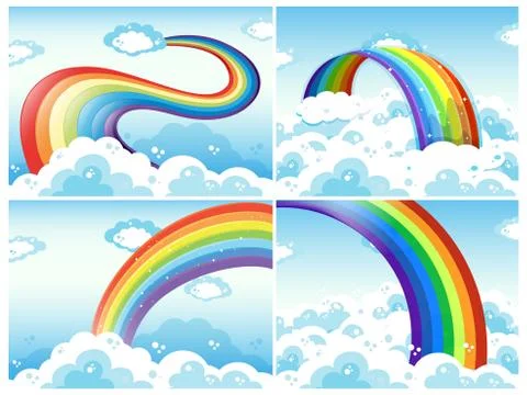A Set of Rainbow and Cloud Illustrazione stock