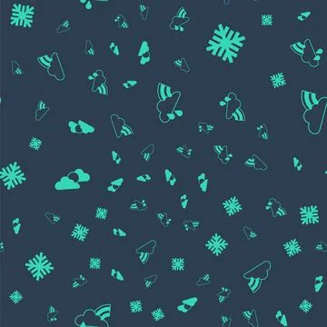 Set Rainbow with cloud and rain, Snowflake, Sun weather and clouds on seamless Illustrazione stock