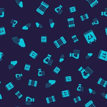 Set Rainbow with cloud, Saint Patricks day calendar, Accordion and Money bag イラスト素材