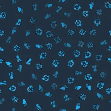 Set Rainbow with cloud, UV protection, and Meteorology thermometer on seamless Stock Illustration