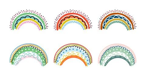 Set of rainbows Stock Illustration